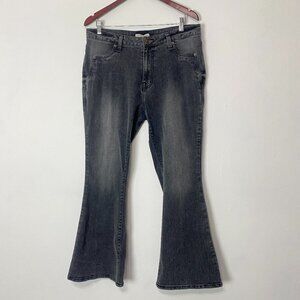 Frye Women's Off Black Flare Jeans High Rise Stretchy Size 12
